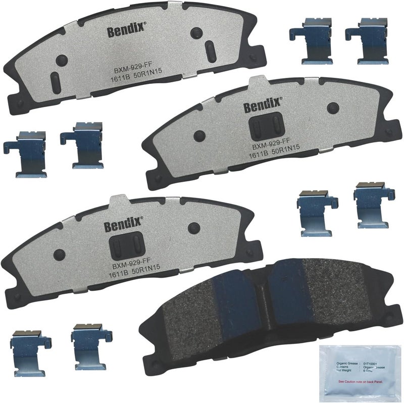 Bendix Fleet Metlok MKD1611BFM Semi-Metallic Front Brake Pads for Ford Flex 2015-2013,Police Interceptor Sedan 2017-2013,Police Interceptor Utility 2015-2013,Lincoln MKS 2013,MKS 2015,MKT 2015-2013 - Image 1
