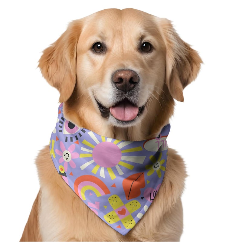 W Brings Love & Chill Gorgeous Dog Bandana Scarf | This Stunning Gorgeous Dog Bandana Scarf is Perfect for Your Dog’s Day Out. One Size Fits All. - Image 1