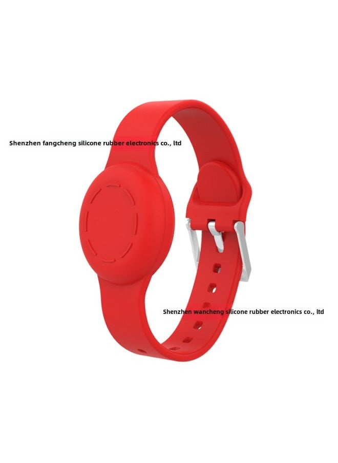 Generic Suitable For Airtag Protective Cover Apple Anti-lost Locator Waterproof Strap Airtag Bump Cartoon Children's Bracelet-Color:Red Watch Strap*1 Piece+opp Bag-Applicable Models:18mm (airtag Children's Waterproof Strap Protective Cover  - Image 1