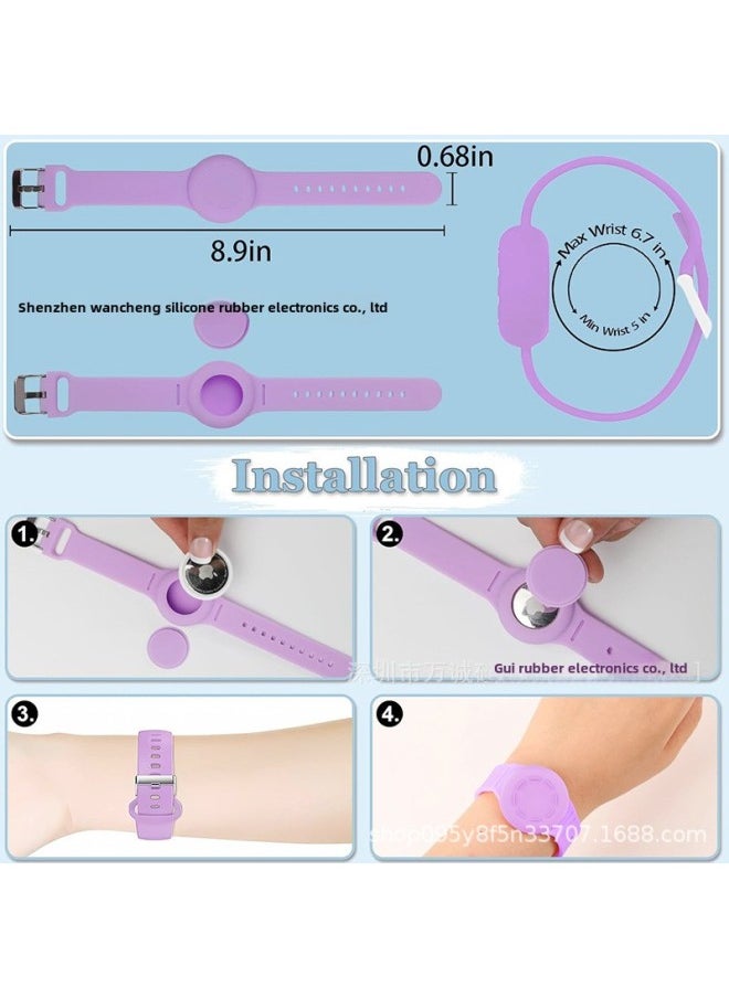 Generic Suitable For Airtag Protective Cover Apple Anti-lost Locator Waterproof Strap Airtag Bump Cartoon Children's Bracelet-Color:Red Watch Strap*1 Piece+opp Bag-Applicable Models:18mm (airtag Children's Waterproof Strap Protective Cover  - Image 5