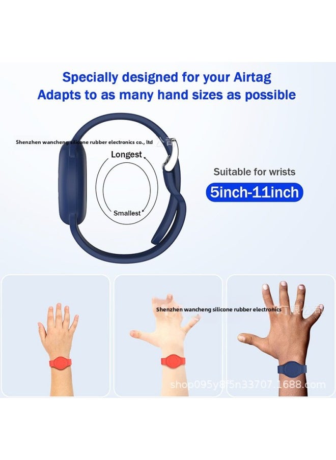 Generic Suitable For Airtag Protective Cover Apple Anti-lost Locator Waterproof Strap Airtag Bump Cartoon Children's Bracelet-Color:Red Watch Strap*1 Piece+opp Bag-Applicable Models:18mm (airtag Children's Waterproof Strap Protective Cover  - Image 3
