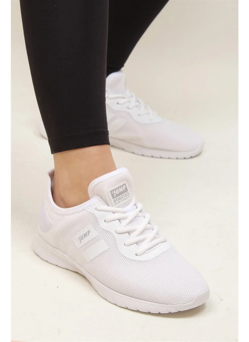 جامب Women's Lace-Up Light Orthopedic White Sneakers 24853