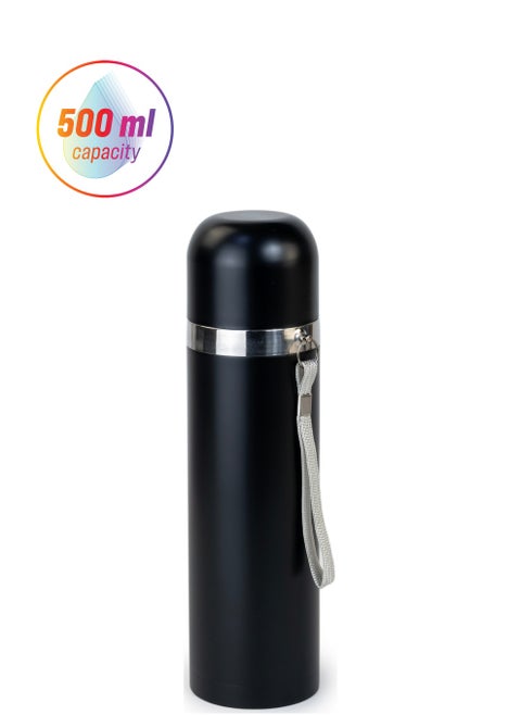 قنينة thermos سعة 500 مل - قنينة معزولة فراغية سوداء