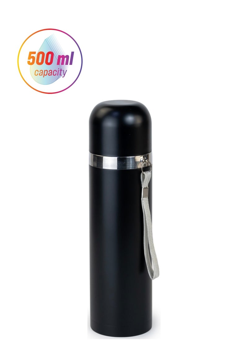 Nessan - Thermos Flask 500ml - Insulated Vacuum Flask  Black - Image 1