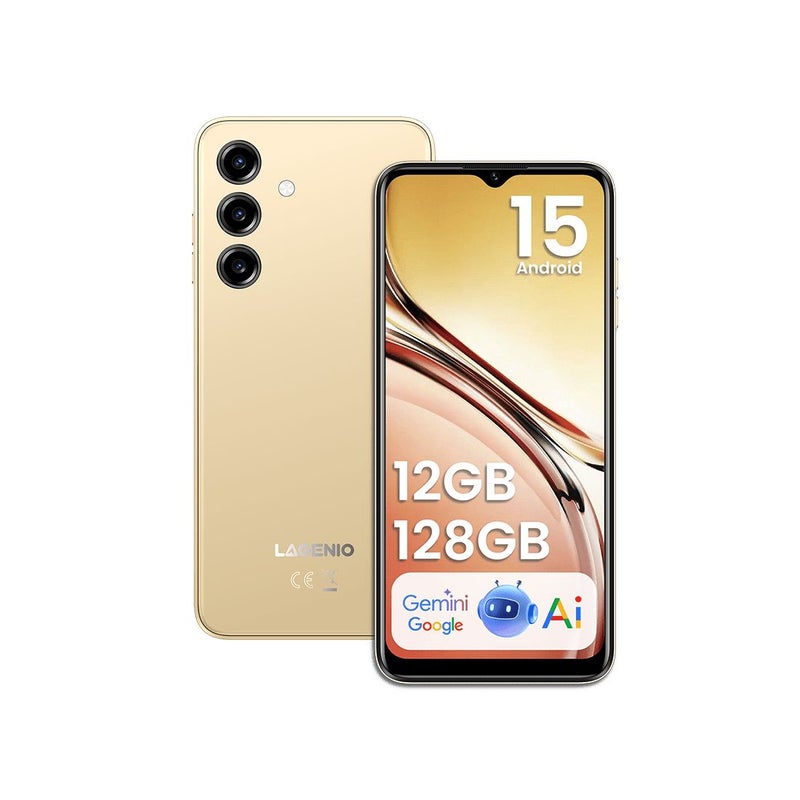 لاجينيو هاتف ذكي Lagenio A10 PRO Smartphone, Unisoc SC9863A1, 6.52-inch HD+ 90Hz Display, 4GB RAM + 128GB Rom, Gold - Image 2