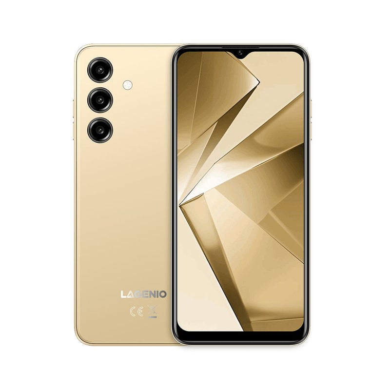 لاجينيو هاتف ذكي Lagenio A10 PRO Smartphone, Unisoc SC9863A1, 6.52-inch HD+ 90Hz Display, 4GB RAM + 128GB Rom, Gold - Image 3