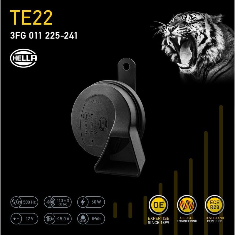 HELLA 3FG 011 225-241 Fanfare - Essential Horn TE22-12V - 110dB(A) - Frequency Range: 500Hz - Tweeter - Electric - Housing Colour: Black - Quantity: 1 - Image 2