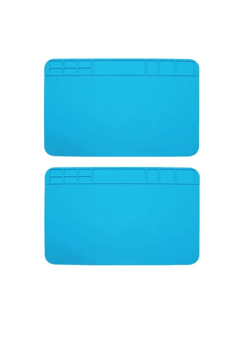 Y&D - Multi Purpose Work Mat, Repair Mat Soldering Silicone Station with Grids Used for Watch Phone Laptop Smartphone LCD Screen Separator Machine Tools (2 Pack) - Image 1