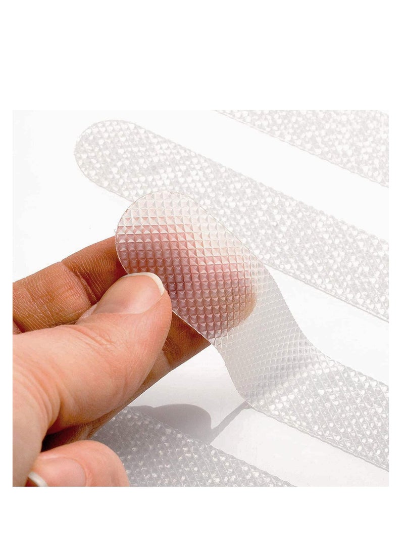 SYOSI - 36pcs Transparent Non Slip Strip Stickers, Anti Slip Grip Stickers Non Slip Bath Mat Shower Stickers Clear Non-Abrasive Textured Baby Bath Stickers for a Better Grip adhesive  20mm  380mm - Image 1