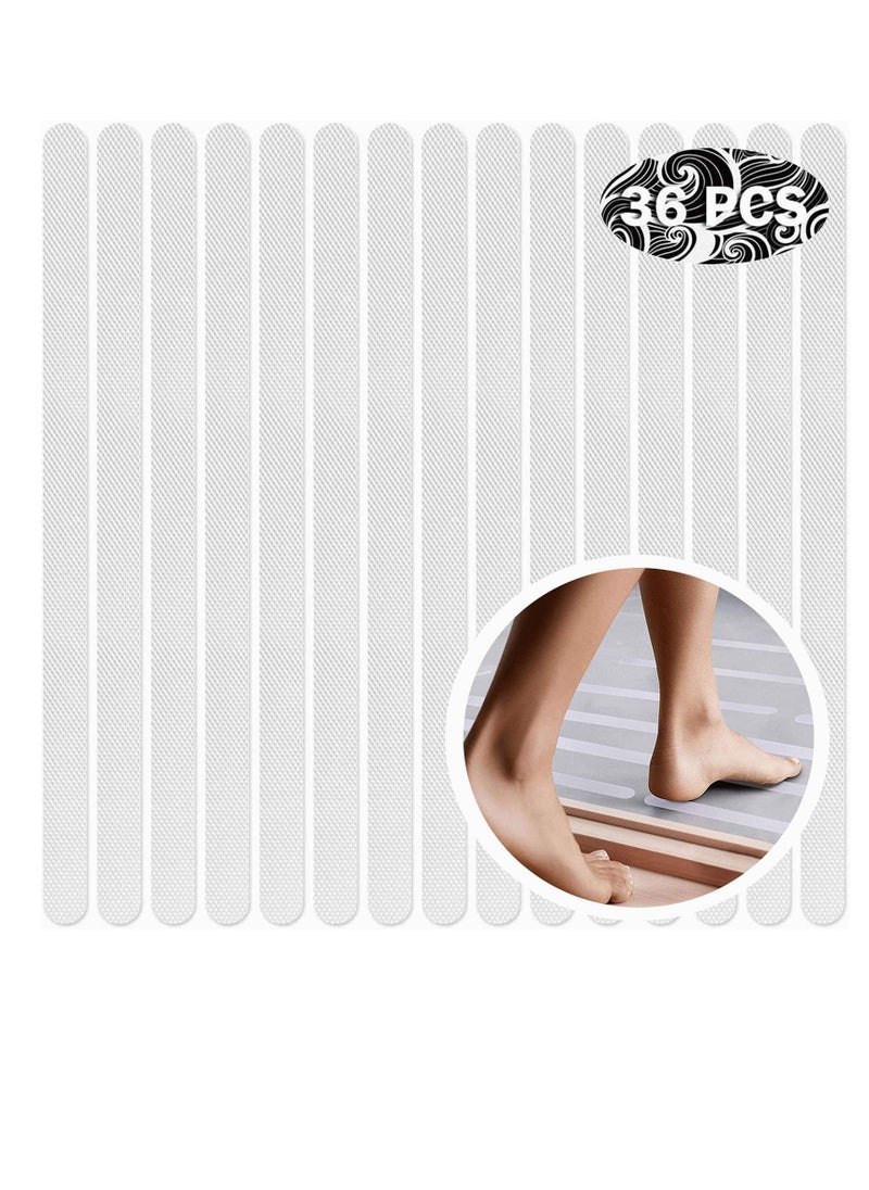 SYOSI - 36pcs Transparent Non Slip Strip Stickers, Anti Slip Grip Stickers Non Slip Bath Mat Shower Stickers Clear Non-Abrasive Textured Baby Bath Stickers for a Better Grip adhesive  20mm  380mm - Image 1