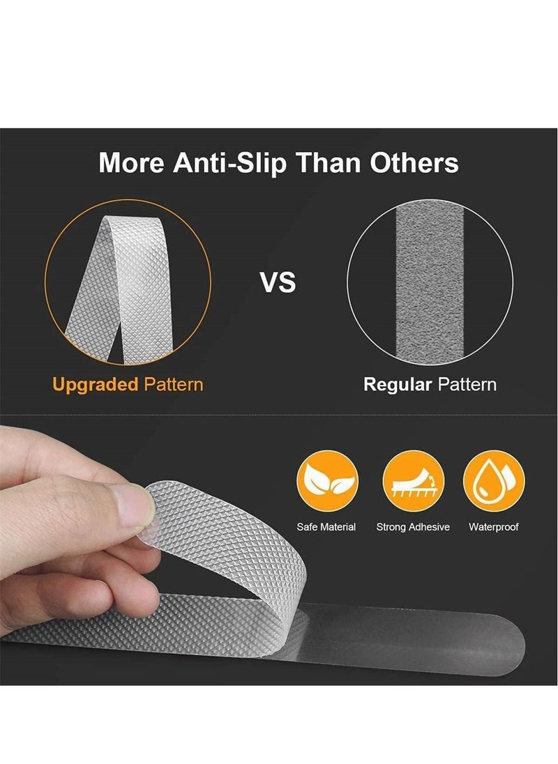 SYOSI - 36pcs Transparent Non Slip Strip Stickers, Anti Slip Grip Stickers Non Slip Bath Mat Shower Stickers Clear Non-Abrasive Textured Baby Bath Stickers for a Better Grip adhesive  20mm  380mm - Image 1