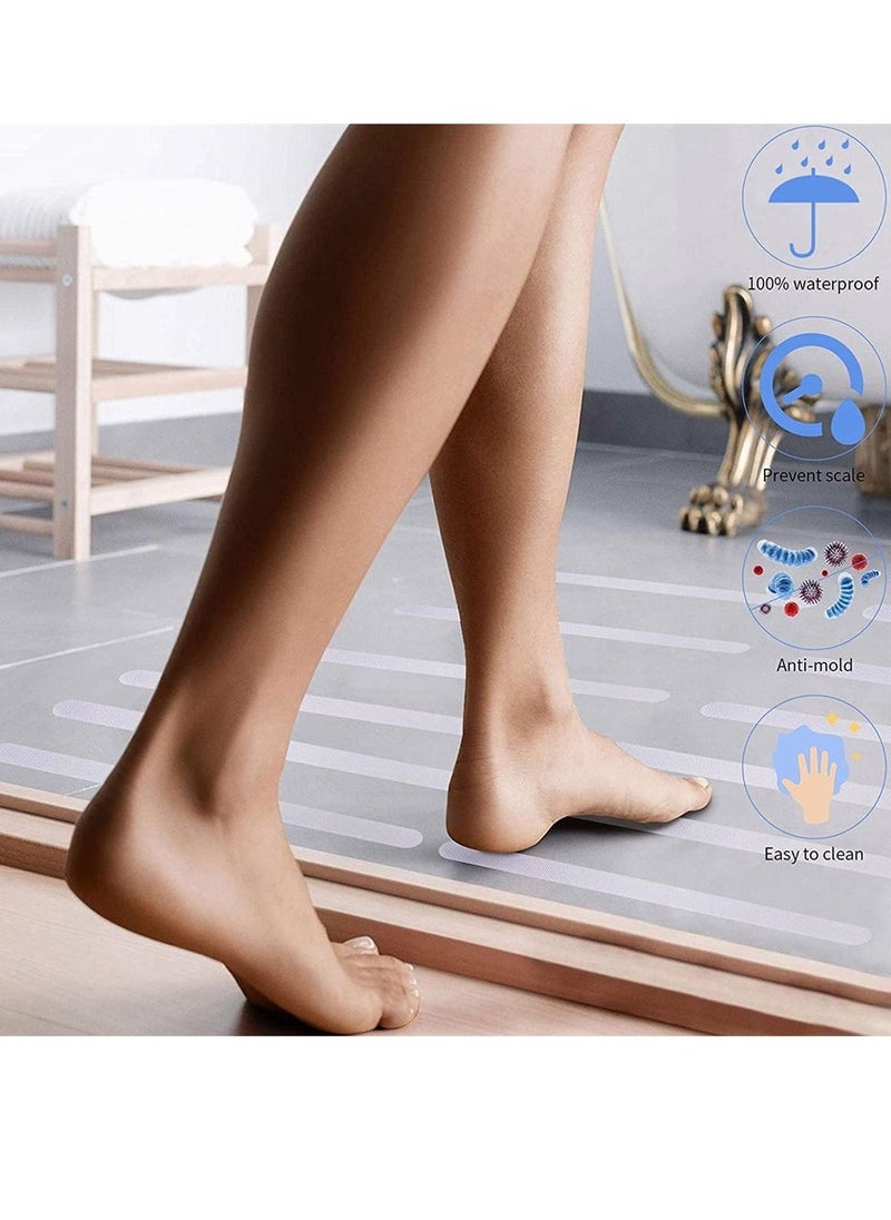 SYOSI - 36pcs Transparent Non Slip Strip Stickers, Anti Slip Grip Stickers Non Slip Bath Mat Shower Stickers Clear Non-Abrasive Textured Baby Bath Stickers for a Better Grip adhesive  20mm  380mm - Image 1