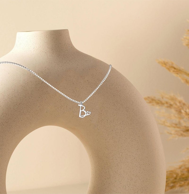 Tituthia Initial Necklaces For Women Trendy  Dainty Silver Letter Necklace Cute Pendant Choker Name Necklace Personalized Costume Monogram Simple Silver Jewelry Necklace For Women Gifts - Image 3