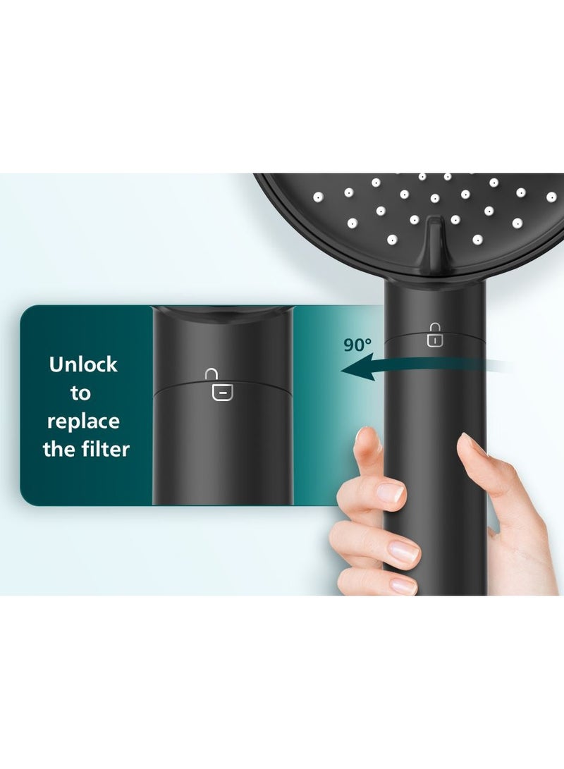 Philips Water PHILIPS Filter ACF Handheld Shower head, Three spray modes, Reduce chlorine & Impurities (Black) - Image 5