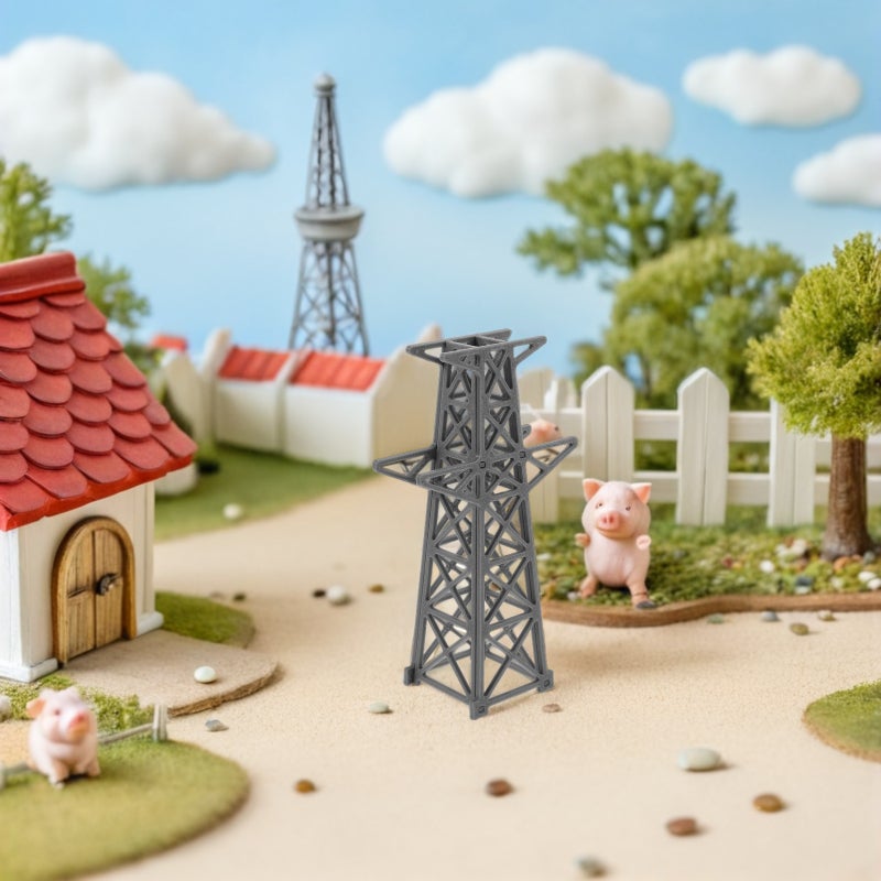 Miniature Transmission Tower: 1:200 Scale Electric Tower Model - Sand Tray Architectural Accessories for DIY Railroad Scenery Scene Building Material - Image 2