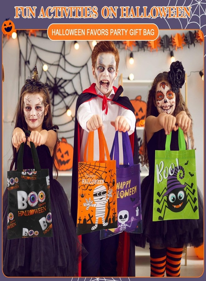 Ribbonlic 48 Pcs Halloween Treats Bags Tote Gift Reusable Candy Goodie Bags for Halloween Party Favors(Funny Style) - Image 4