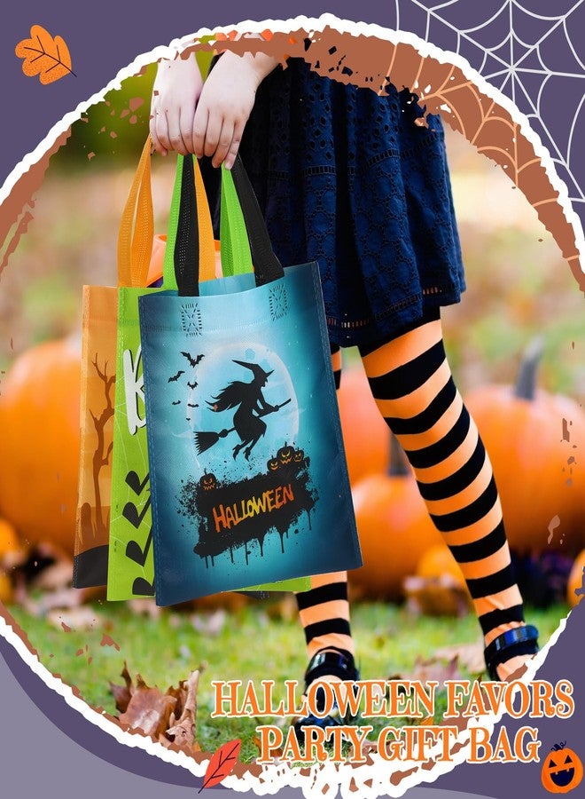 Ribbonlic 48 Pcs Halloween Treats Bags Tote Gift Reusable Candy Goodie Bags for Halloween Party Favors(Funny Style) - Image 2