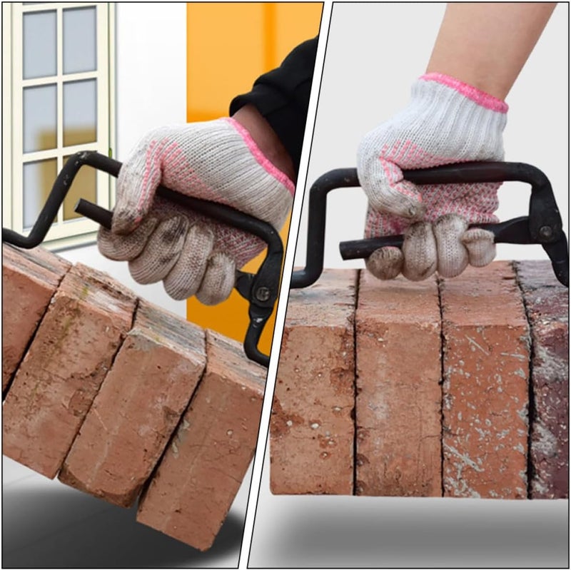 Heavy-duty Steel Brick Clamp 16mm Thick Adjustable Brick Tongs for Construction Site Carrying 5 Blocks for Masonry and Building - Image 4