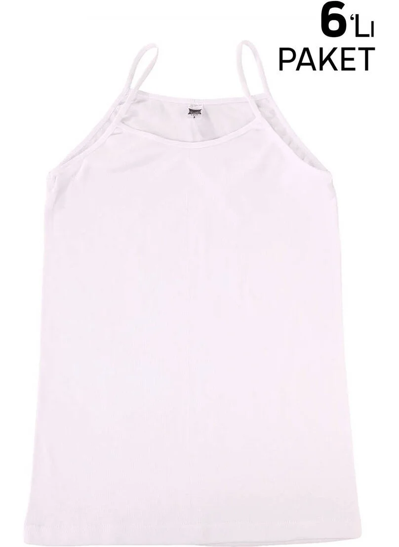 Tutku Passion Ribana Rope Strap Women's Undershirt 135 6 Pack White