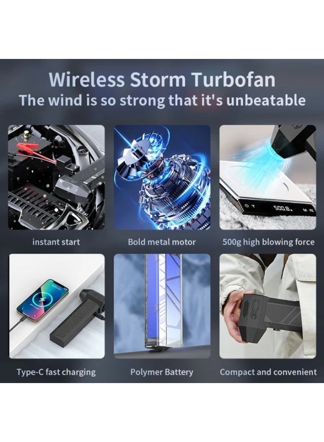 CRONY PQ235: 3-in-1 Super Power Fan, Jump Starter & 18W Power Bank | 91,000 RPM Storm Mode, 8000mAh Battery, Fast Charging & Car Emergency Start - Image 2