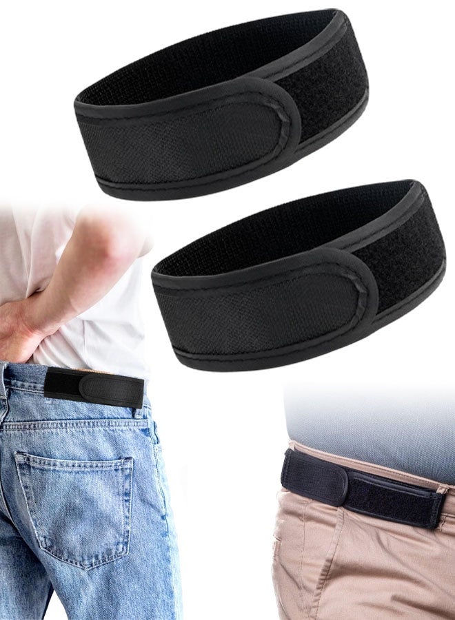 2 Pack No Buckle Belts For Men Invisible No Buckle Elastic Belt Lazy Adjustable Belt Side Waist Convenience Belts For Walking Work Home Sport - Image 1