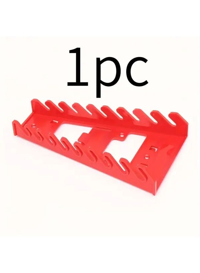 Red Plastic Tool Hanger Multi Slot Storage Rack For Wrench Organization - Image 1