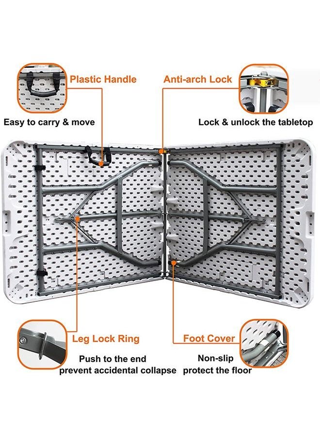 طاولة قابلة للطي 6 قدم مع مقبض طاولة شواء قابلة للطي طاولة طعام بلاستيكية للتخييم في الأماكن المغلقة في الهواء الطلق والنزهات والحفلات (أبيض) - pzsku/Z57D3662207D0148694FEZ/45/_/1682149475/42dadf5a-be78-45cf-a985-e385d5774fc7