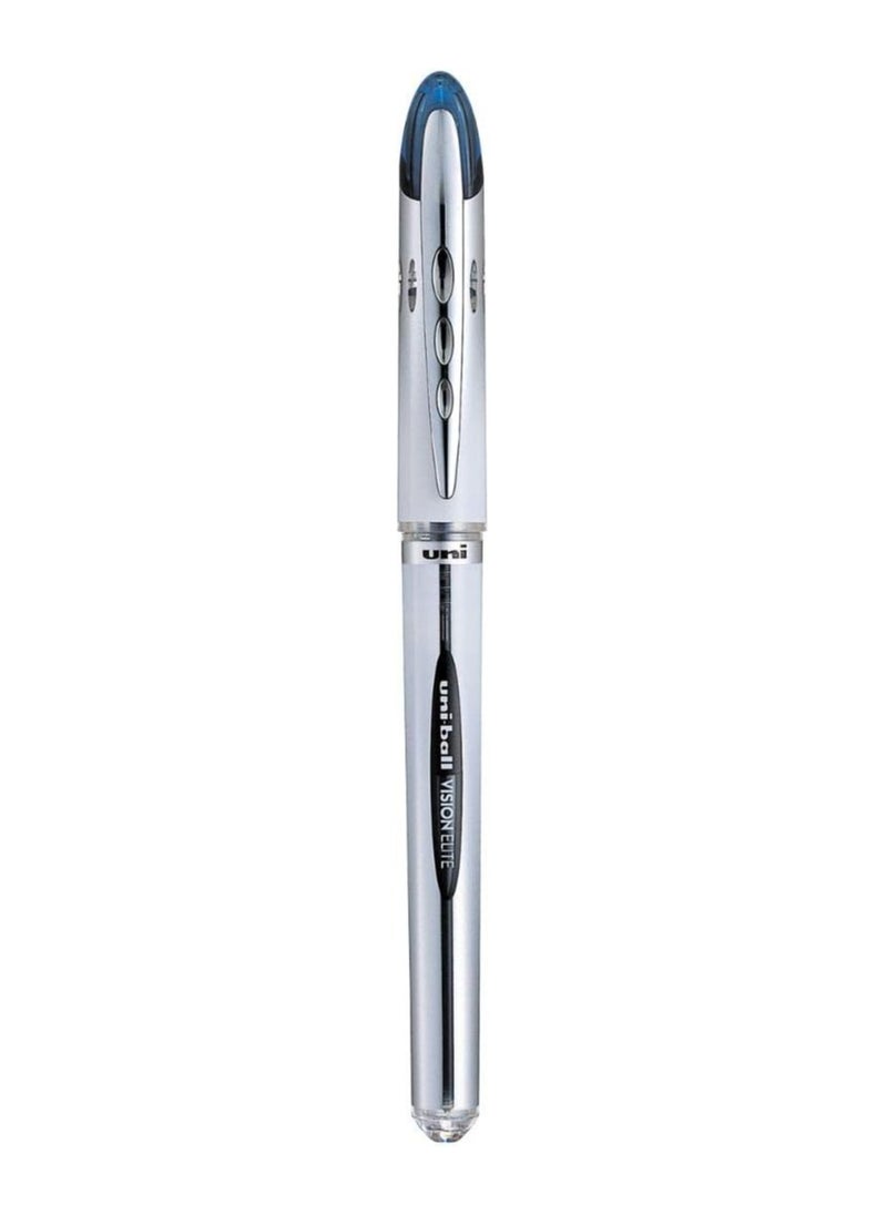 Uniball Uni-Ball Vision Elite UB-200 Liquid Ink Rollerball Pen - Pack of 3 - Blue  - Image 4