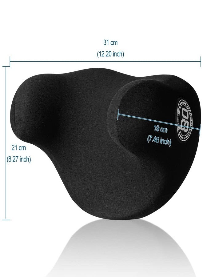 JSCARLIFE Car Headrest Pillow, Memory Foam Neck Support Pillow for Neck Pain Relief U-Shaped Ergonomic Design Soft Travel Pillow for Sleeping and Resting in Car and Office (Black) - Image 2