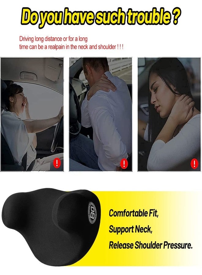 JSCARLIFE Car Headrest Pillow, Memory Foam Neck Support Pillow for Neck Pain Relief U-Shaped Ergonomic Design Soft Travel Pillow for Sleeping and Resting in Car and Office (Black) - Image 5