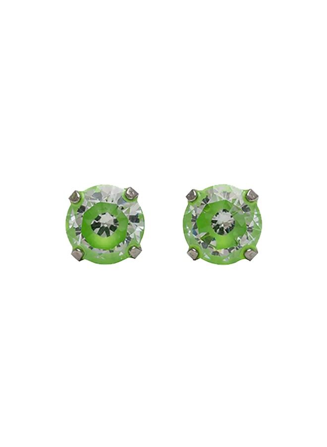 Studex 5MM Cubic Zirconia Neon Green Allergy-Free Stainless Steel Ear Studs - Image 1