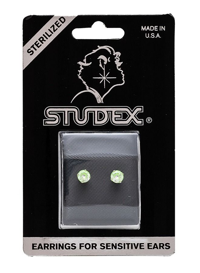 Studex 5MM Cubic Zirconia Neon Green Allergy-Free Stainless Steel Ear Studs - Image 5