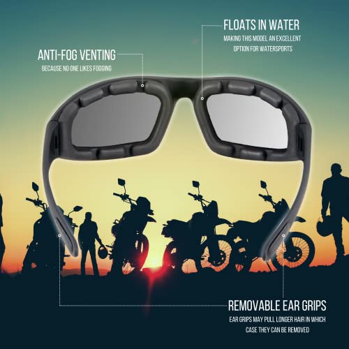 WYND Blocker Polarized Motorcycle & Fishing Floating Sports Wrap Sunglasses (White/PZ Amber Lens) - Image 2