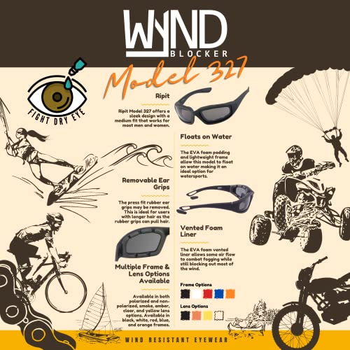 WYND Blocker Polarized Motorcycle & Fishing Floating Sports Wrap Sunglasses (White/PZ Amber Lens) - Image 4