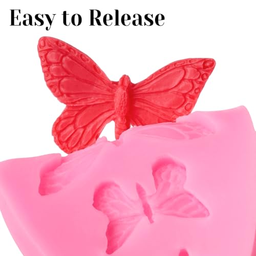 CLUEWR 5 PCS Silicone Letter Molds, Non-Stick Number Rose Flower Butterfly Fondant Molds for Chocolate, Candy, Cake Decoration, Cupcake Topper - Image 4