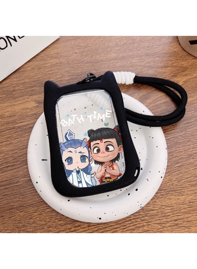 NIBEMINENT 1 - Piece Nezha Kpop Photo Card Holder Pendant Key Chain ID Badge Holder ID Card Holder Photo Card Protector for School ID Office ID Access Card for Women Girls