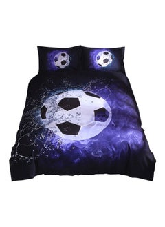 NIBEMINENT 3-Piece Football Court Printed Daybed Set Polyester Blue/Black/White Full  - Image 1