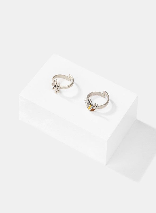 Shaya by CaratLane 925 Silver Paakhi Toe Rings in Oxidised Gifts for Womens & Girls - Image 3