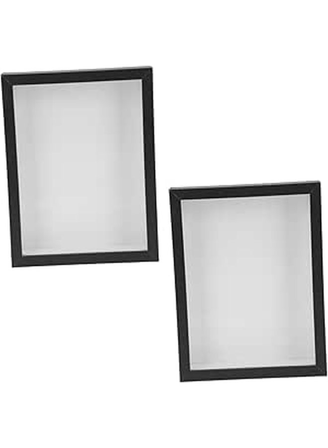 Toyvian إطار عرض زهور جافة خشبي أسود 2 قطعة 7 بوصة صندوق ظل ديكور المنزل - Image 1