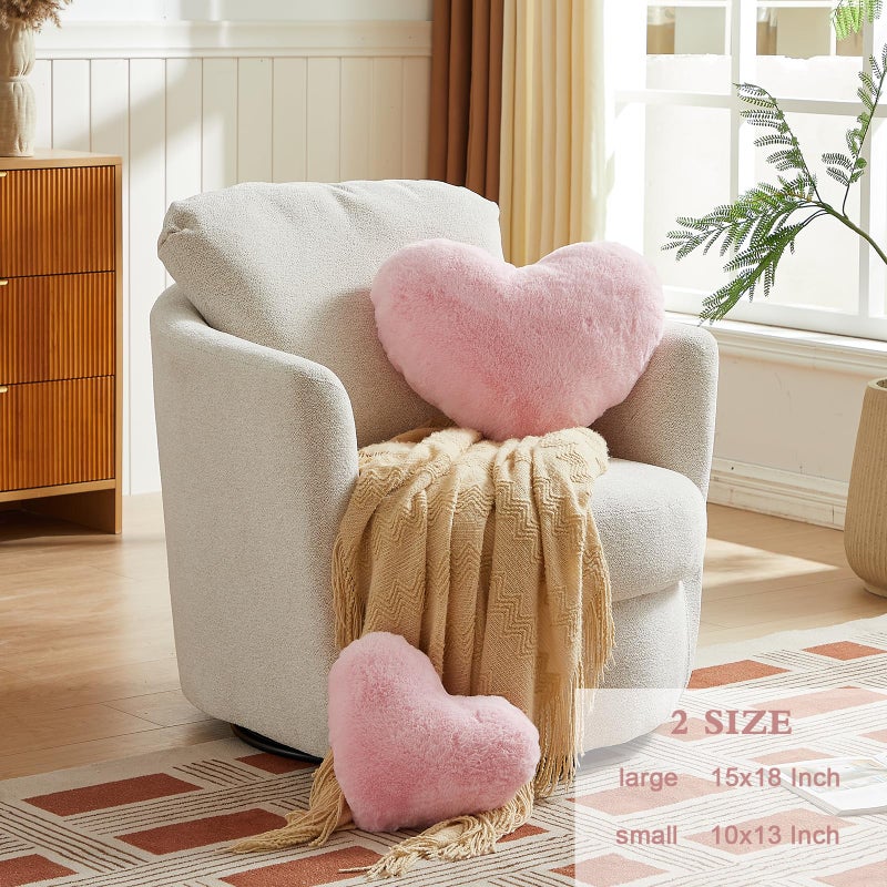 EastTree Heart Pillows  Light Pink Heart Shaped Pillows  Ultra Soft Extra-Large Fluffy Pillows  Love Throw Pillows Gifts  Women Girls Living Room Decor 15x18 Inch - Image 2