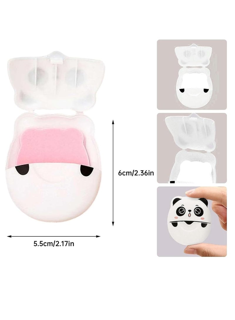 SOLARAE 6 PCS Panda Cute Portable Soap Sheets, Mini Travel Soap Paper Sheets Disposable Water Soluble Hand Washing Bath Scented Paper, Soap for Outdoor Cleaning Foaming Paper Travel, Camping Hiking - Image 5