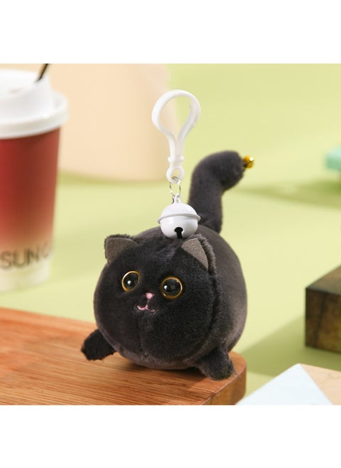 Le Jier With Keychain Bell Pull Rope Wagging Tail Cat Doll Called White Rabbit Plush Toy Gift-Specifications:Black Cat [bell With Keychain]