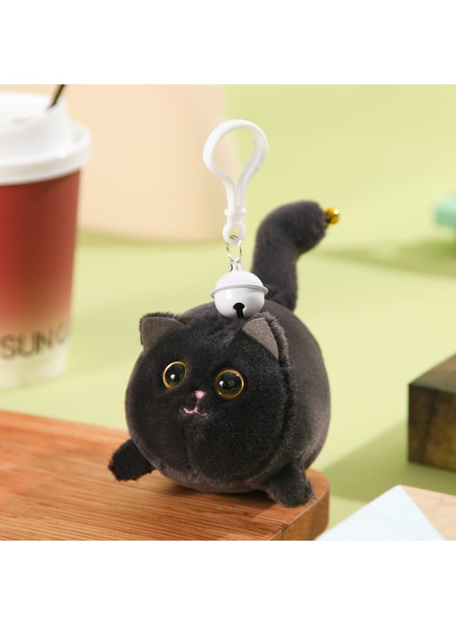 Le Jier With Keychain Bell Pull Rope Wagging Tail Cat Doll Called White Rabbit Plush Toy Gift-Specifications:Black Cat [bell With Keychain]