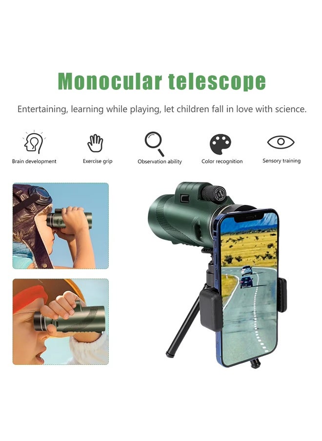 Occuwzz 80x100 high power monocular telescope, HD professional monocular telescope, wide field of view telescope, suitable for bird watching, hunting, travel, stargazing, cruise, football games, concerts, waterproof monocular telescope for adults  - Image 4