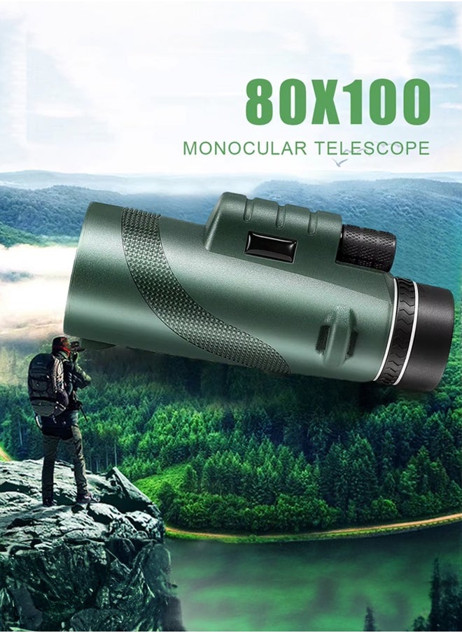 Occuwzz 80x100 high power monocular telescope, HD professional monocular telescope, wide field of view telescope, suitable for bird watching, hunting, travel, stargazing, cruise, football games, concerts, waterproof monocular telescope for adults  - Image 3