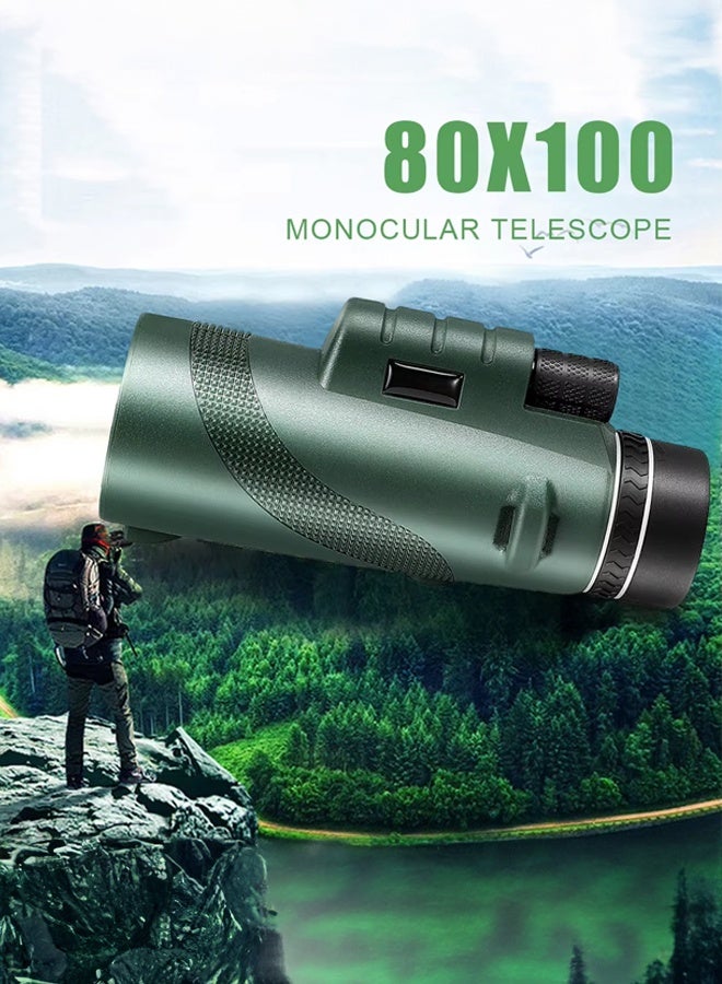 Occuwzz 80x100 high power monocular telescope, HD professional monocular telescope, wide field of view telescope, suitable for bird watching, hunting, travel, stargazing, cruise, football games, concerts, waterproof monocular telescope for adults - Image 2