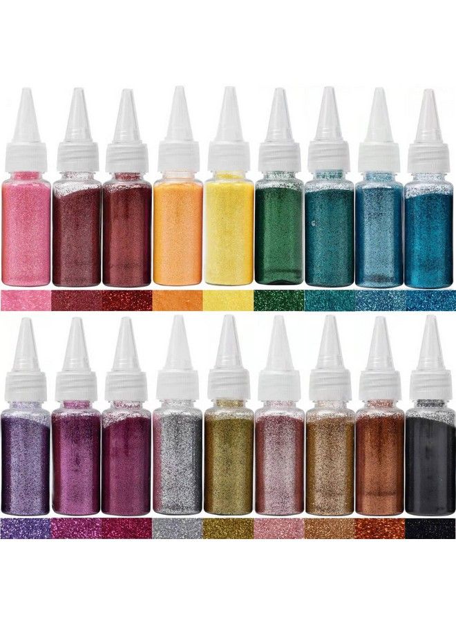 DECOYARDOO Halloween Fine Glitter Acrylic Powder18 Assorted Color Body Arts And Craft Glitter0.42Oz/12G Each Glitter Seteyeshadow Makeup Nail Art Pigment Holographic Glitter Festival Decor - Image 2