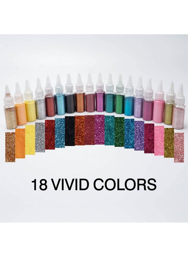 DECOYARDOO Halloween Fine Glitter Acrylic Powder18 Assorted Color Body Arts And Craft Glitter0.42Oz/12G Each Glitter Seteyeshadow Makeup Nail Art Pigment Holographic Glitter Festival Decor - Image 3