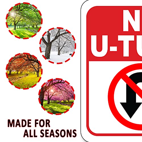Work House Signs No U-Turn Allowed Aluminum Composite Outdoor Sign - Street, Road, Traffic, Property Posted, No Turnaround Private Driveway, One Way - 8.5" X 10" - Image 5