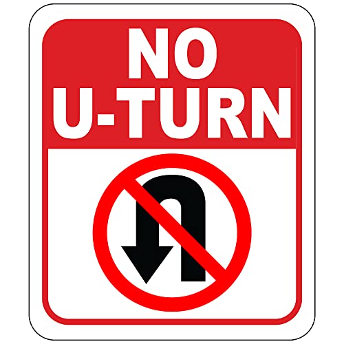 Work House Signs No U-Turn Allowed Aluminum Composite Outdoor Sign - Street, Road, Traffic, Property Posted, No Turnaround Private Driveway, One Way - 8.5" X 10" - Image 1